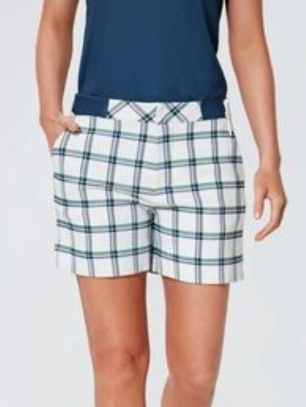 Nwt Tuckernuck Sport 5 Inch Linn Golf Shorts-White/Navy/Green-Women Size Small